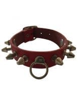 Leder Fesselband rot mit Killernieten