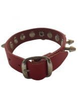 Leder Fesselband rot mit Killernieten