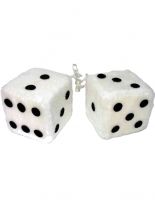 Autowürfel Fuzzy Dice weiß groß