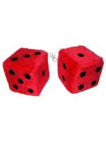 Autowürfel Fuzzy Dice rot groß