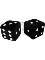 Autowürfel Fuzzy Dice schwarz mittel