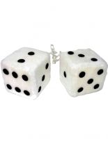 Autowürfel Fuzzy Dice weiß mittel