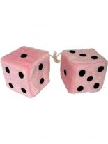 Autowürfel Fuzzy Dice rosa mittel