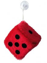 Autowürfel Fuzzy Dice rot klein mit Saugnapf