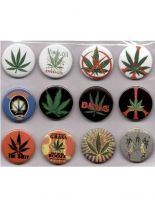 Button Set klein Marijuana