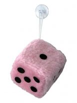 Autowürfel Fuzzy Dice rosa klein mit Saugnapf