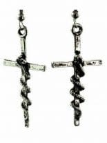 Ohrring Kreuz mit Schlange