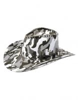 Cowboy Hut Camouflage grau weiß