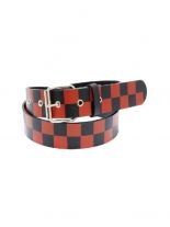 Fashion Gürtel Schachbrettmuster schwarz rot groß