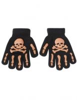 Handschuhe Skull und Skelett orange