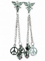 Ohrring Totenkopf mit Peace