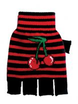 Fingerlose Handschuhe Kirsche rot