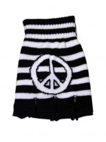 Fingerlose Handschuhe Peace weiß
