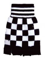 Fingerlose Handschuhe schwarz weiß