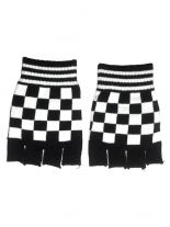 Fingerlose Handschuhe schwarz weiß