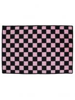 Badematte schwarz pink kariert