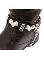 Leder Stiefelband mit V Nieten