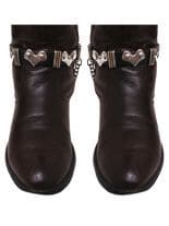 Leder Stiefelband mit V Nieten