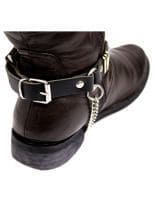 Leder Stiefelband mit V Nieten