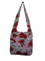 Schultertasche Totenkopf in rosa