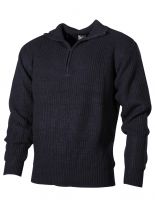 Isländer Pullover blau mit Reißverschluss