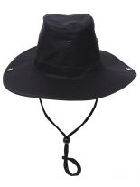 Buschhut schwarz mit Kinnband