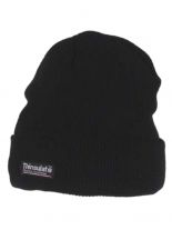 Rollmütze gestrickt schwarz mit Thinsulate Futter