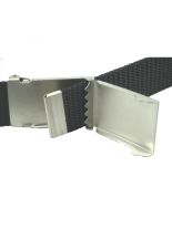 Textilgürtel mit Metallklappschloss schwarz 3,2 cm