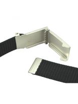 Textilgürtel mit Metallklappschloss schwarz 3,2 cm