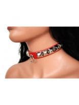 Leder Halsband Pyramiden Nieten mit Ring