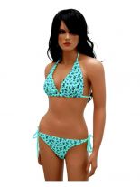 Bikini mit Totenköpfe in türkis