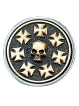 Rotierende Gürtelschnalle Kreuze Totenkopf