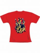 Girl T-Shirt Flammen rot