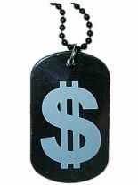 Punk Halskette Hundemarke Dollar
