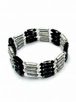 Magnet Armband silber schwarz
