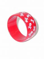 Totenkopf Armreif in rot