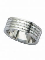 Edelstahlring mit Rillen