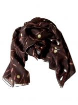 Polyester Tuch braun Blumen