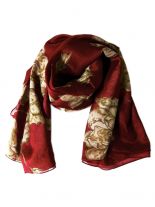 Polyester Tuch rot Blumen