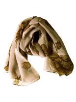 Polyester Tuch beige Blumen