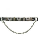 Leder Stiefelband Peace Nieten