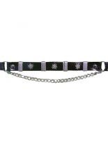 Leder Stiefelband mit Blumennieten