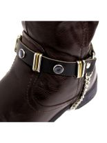 Leder Stiefelband mit Perlennieten