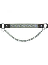 Leder Stiefelband mit Nieten Ketten
