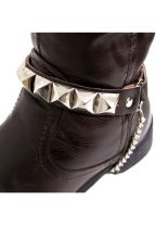 Leder Stiefelband mit Nieten Ketten