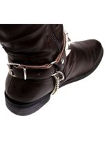 Leder Stiefelband mit Nieten Ketten