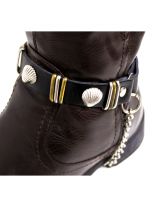 Leder Stiefelband mit Muscheln