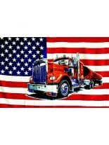Fahne USA mit LKW