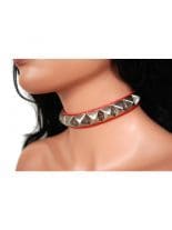 Leder Halsband Pyramiden Nieten
