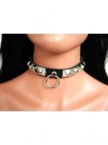 Leder Halsband Pyramidennieten mit Ring